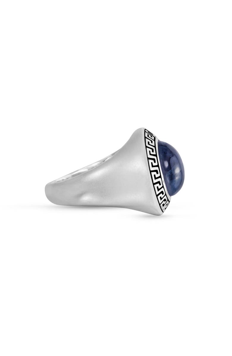 LuvMyJewelry Blue Apatite Sterling Silver Men Signet Ring, Alternate, color, Silver