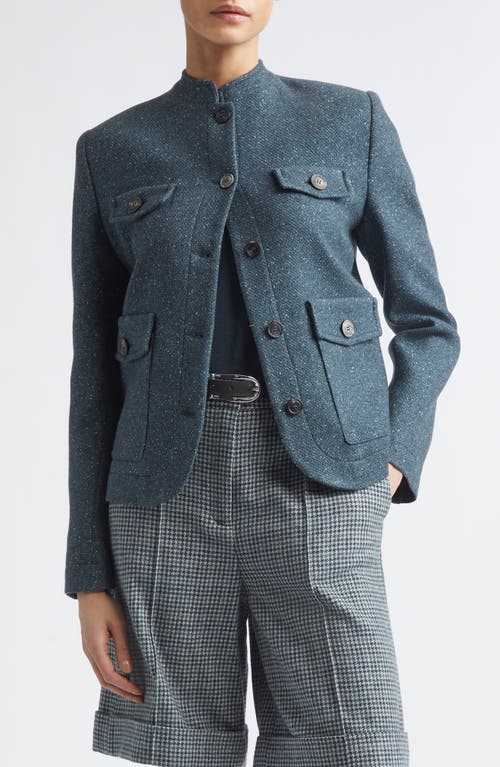 Eleventy Cashmere & Silk Field Jacket In 178 Dark Jade
