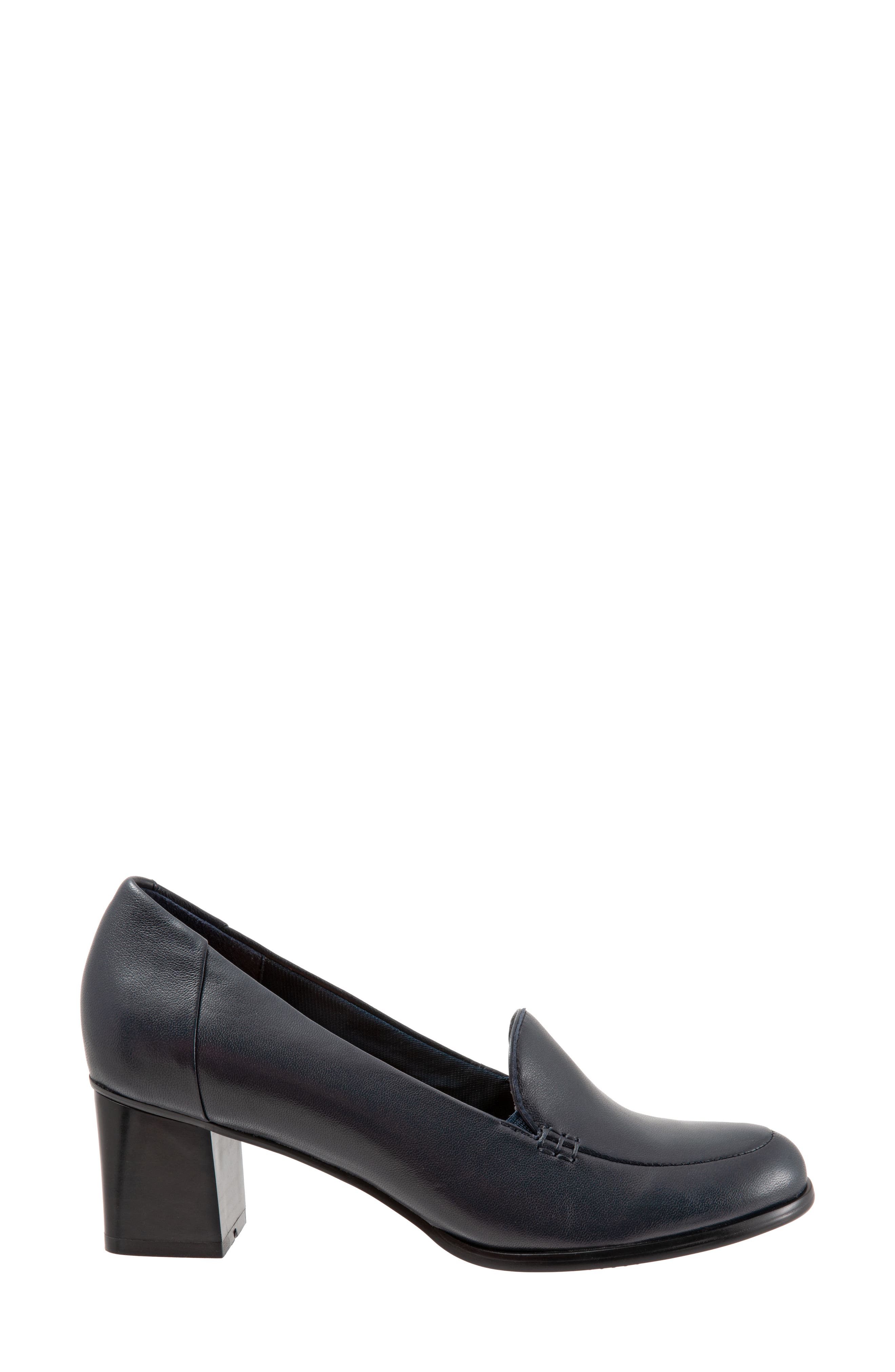 Quincy Loafer Pump, Alternate, color, NAVY LEATHER