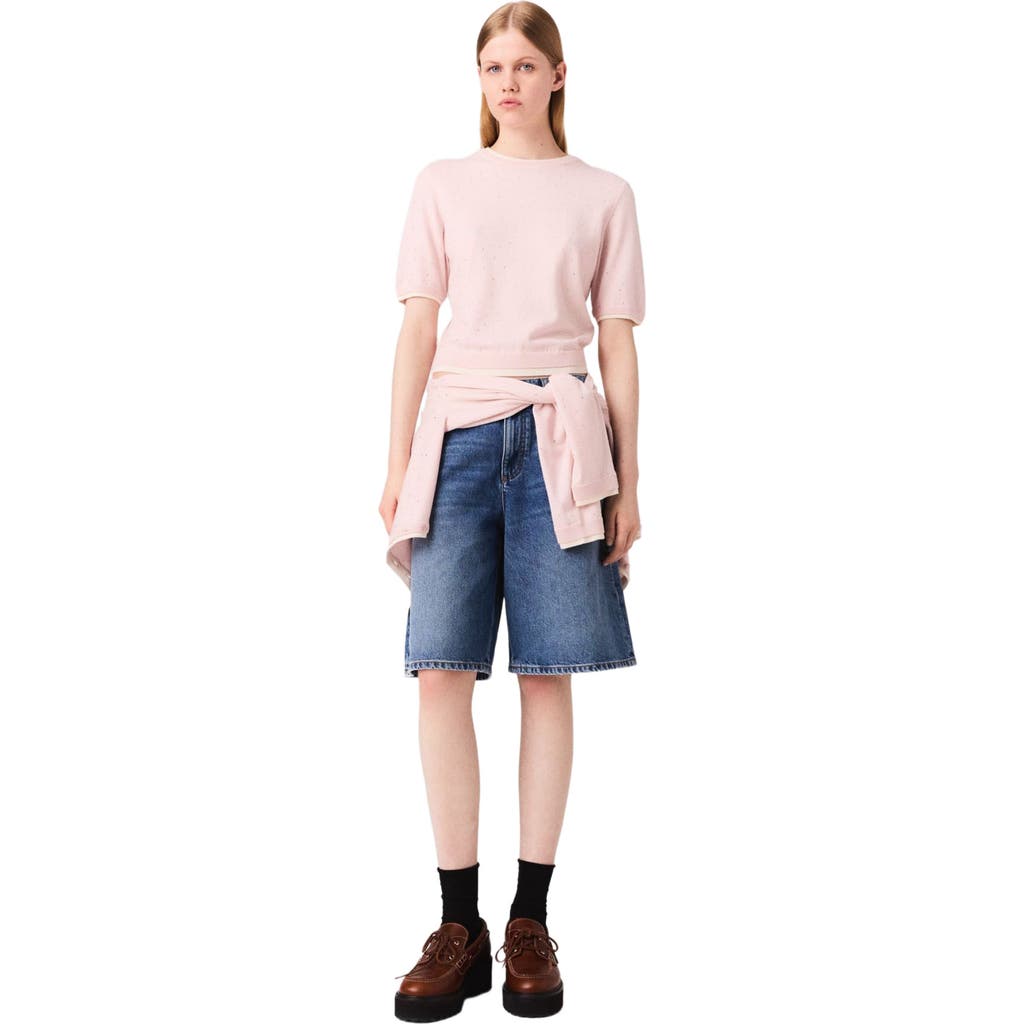 Maje Wool Short Sleeve Sweater