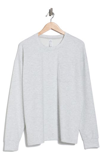 90 Degree By Reflex Oasis Scuba Knit Long Sleeve T-shirt In Gray