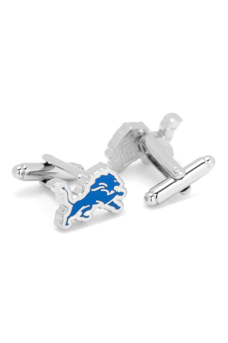 NFL Detroit Lions Cuff Links, Alternate, color, BLUE
