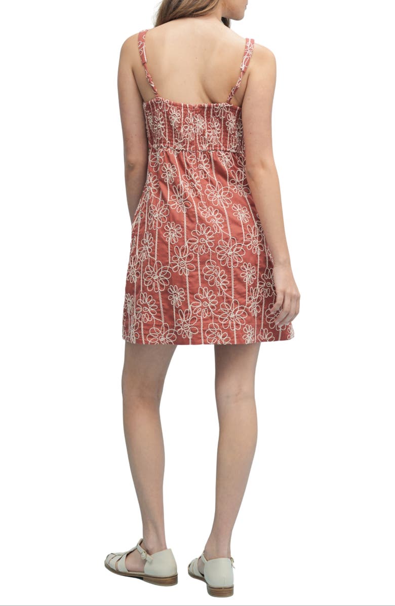 WISHLIST Floral Embroidered Minidress, Alternate, color, Brick/ Cream