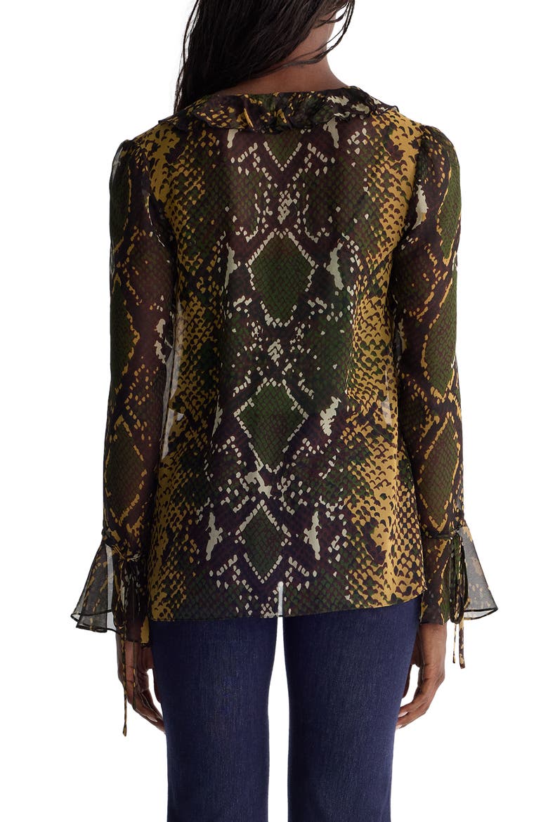 Paola Ruffled Neck Top, Alternate, color, SERPENTE CARAWAY