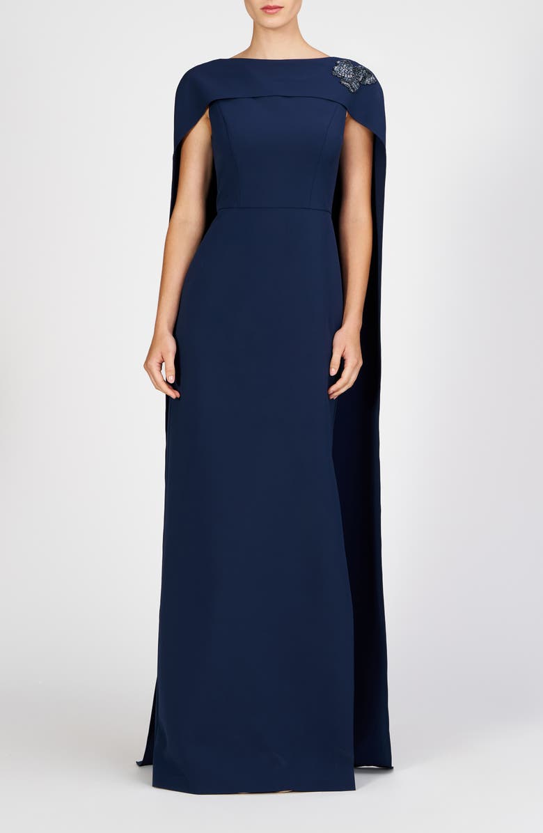 Kay Unger Alexandria Cape Sleeve Gown, Main, color,