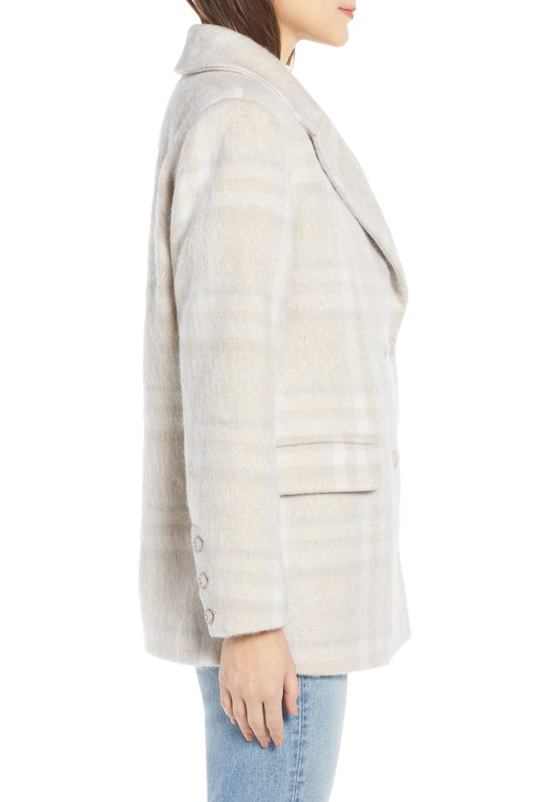 Double Breasted Plaid Jacket (Nordstrom Exclusive), Alternate, color, IVORY MULTI PLAID