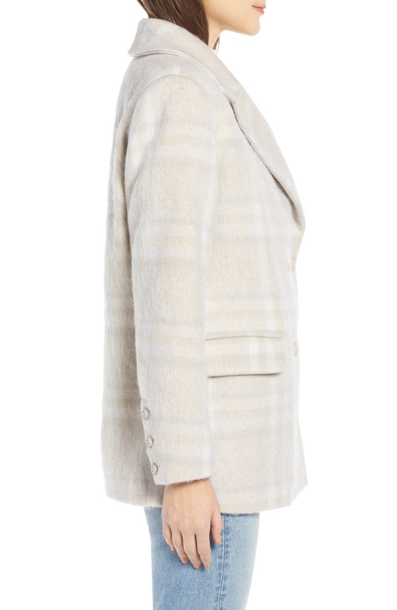 Something Navy Double Breasted Plaid Jacket, Alternate, color,