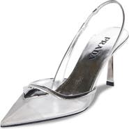 Prada Modellerie Pointed Toe Metallic Mesh Slingback Pump