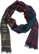 SAACHI Rainbow Stripe Wool Scarf