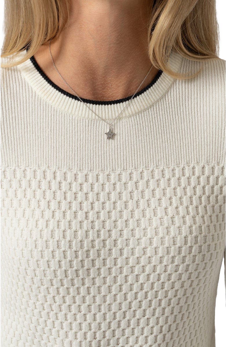 Saint + Sofia Honeycomb Rib Sweater, Alternate, color, Cream