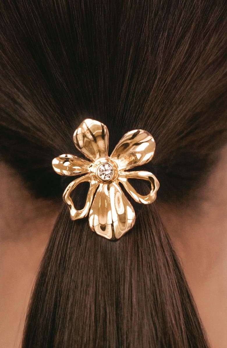Ettika Petals Ponytail Holder, Alternate, color, Gold