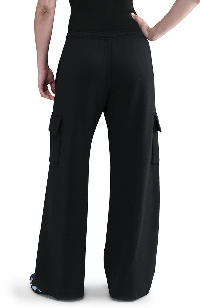 Nike Sportswear Phoenix Fleece Wide Leg Cargo Sweatpants, Alternate, color, Black/ Sail