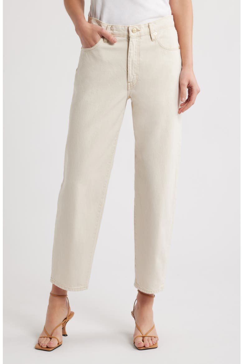 The Candle High Waist Barrel Jeans, Main, color, BUTTER