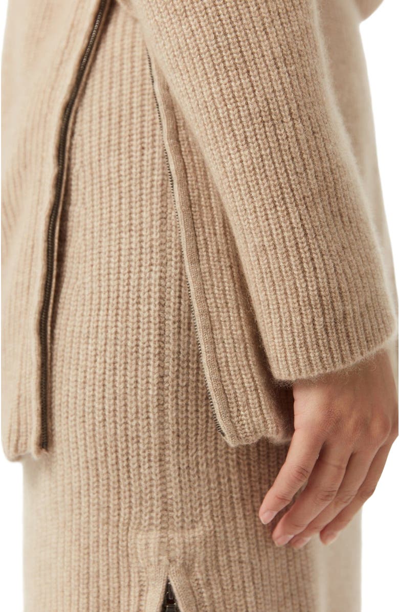 GOBI Mongolian Cashmere Cashmere Sweater with Side Zippers, Alternate, color, Warm Grey