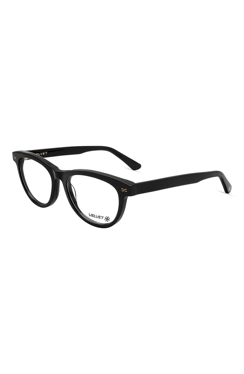 Velvet Eyewear Carol 55mm Oval Optical Glasses, Alternate, color, Black
