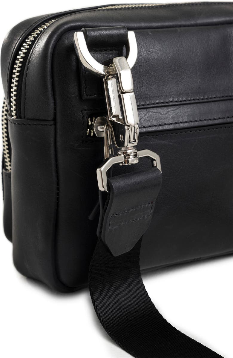 Velez Bright Leather Crossbody Bag with Suede Detail, Alternate, color, Black