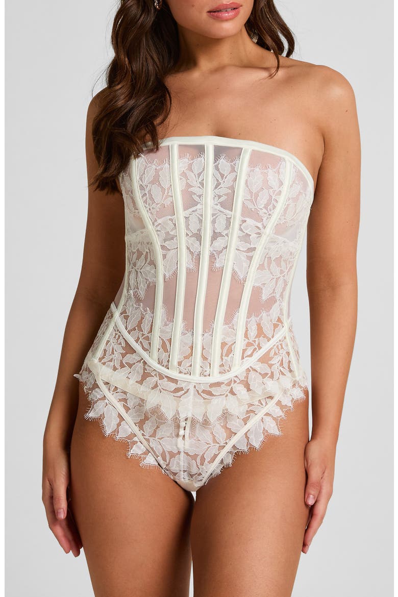 Chalice Strapless Bustier Top, Main, color, SNOW WHITE