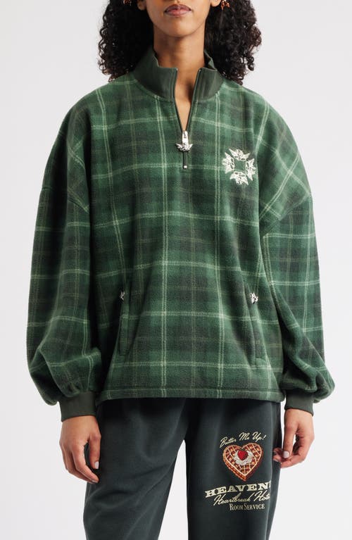 Boys Lie Heavenly Logo Detail Half-zip Pullover In Green