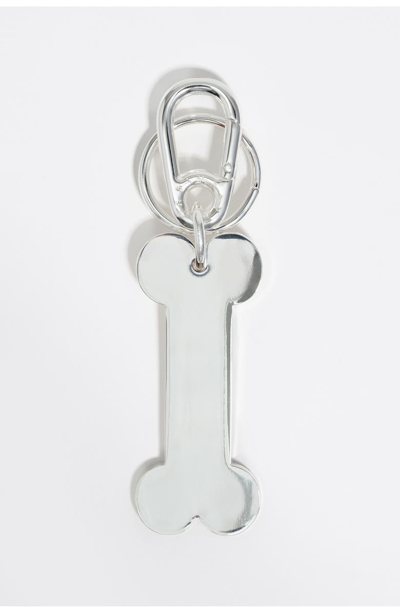 Bimba y Lola Metal bone key ring, Main, color, Dark Silver