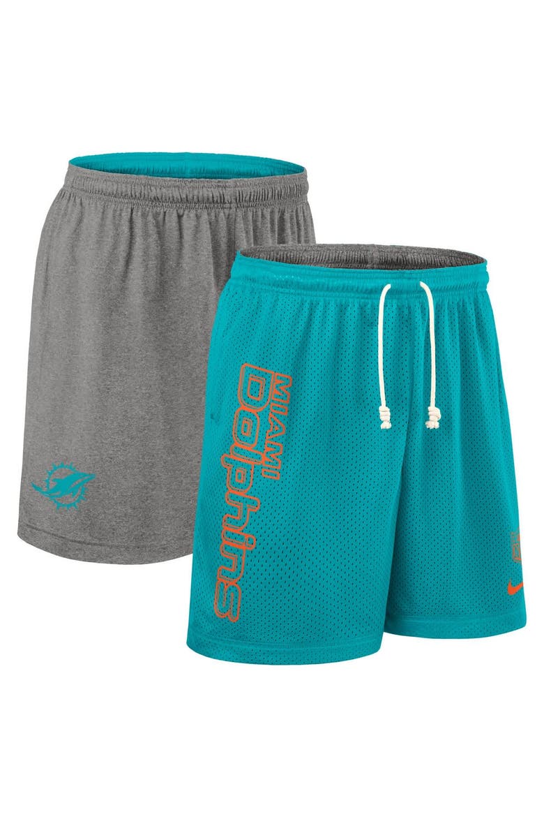 Men's Nike Aqua Miami Dolphins Sideline Reversible Performance Shorts, Main, color, Aqua