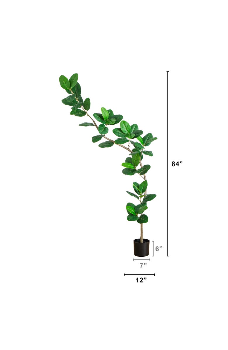 NEARLY NATURAL 7-ft Artificial Curved Trunk Audrey Ficus Tree, Alternate, color, Green