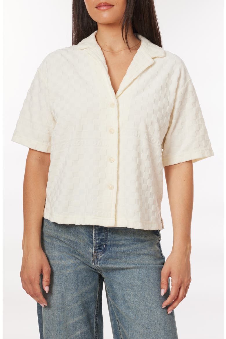 Terry Cloth Camp Shirt, Main, color, SOFT ICE