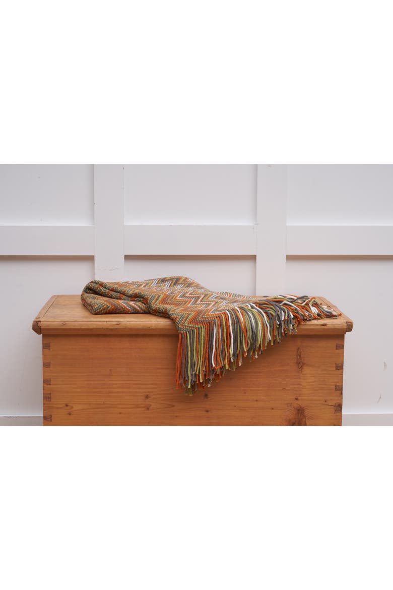 Zig Zag Accent Throw Blankets, Alternate, color, Red
