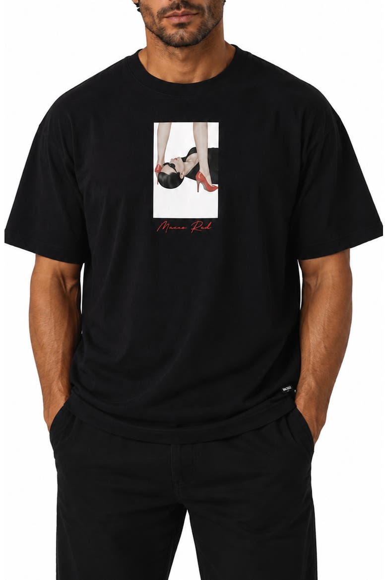 Marthyr Graphic T-Shirt, Main, color, BLACK