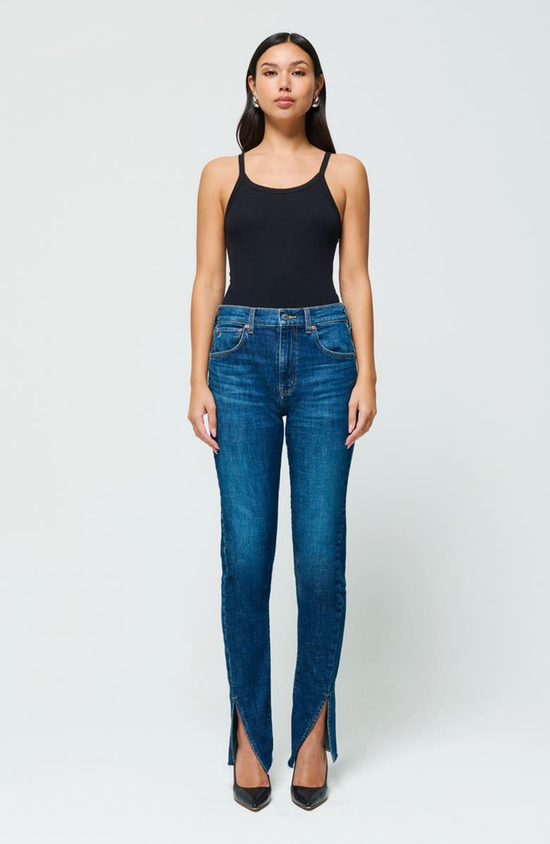 ÉTICA Rialto Twist Seam High Waist Slim Jeans, Alternate, color, 