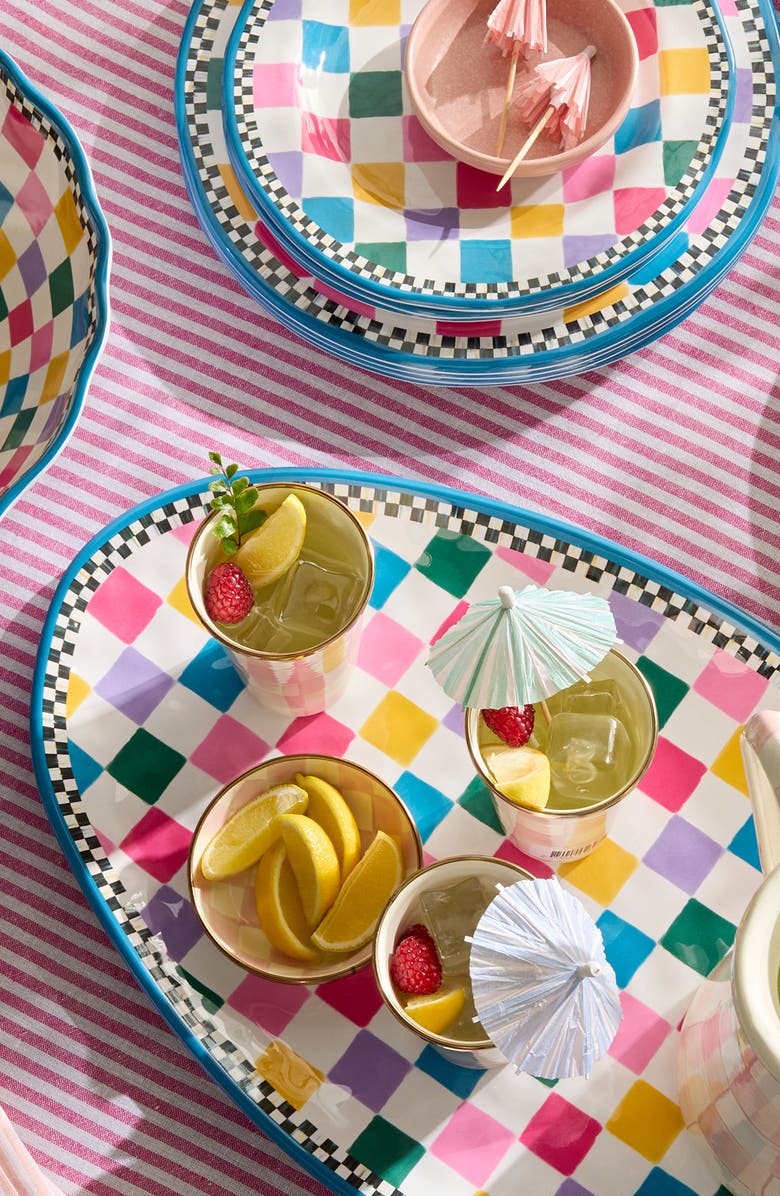 MACKENZIE CHILDS Jamboree Oval Melamine Platter, Alternate, color, Blue Multi