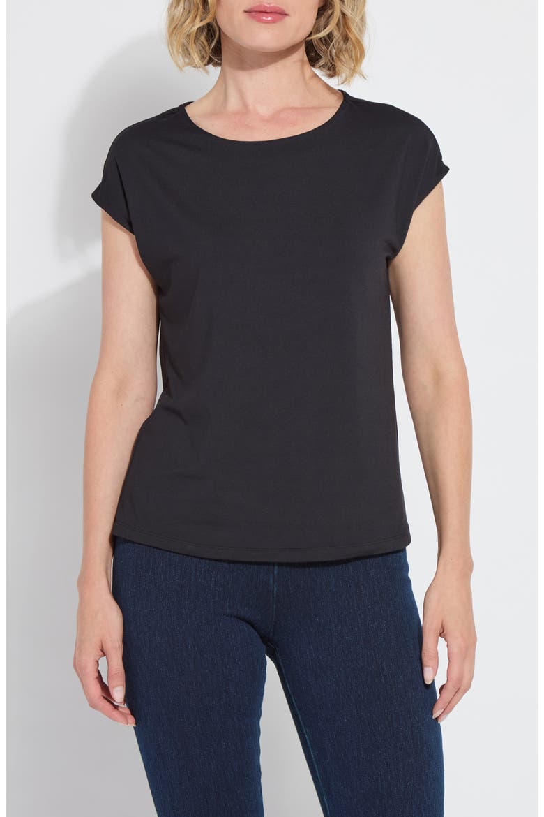 'Lyssentials T-Shirt, Main, color, BLACK