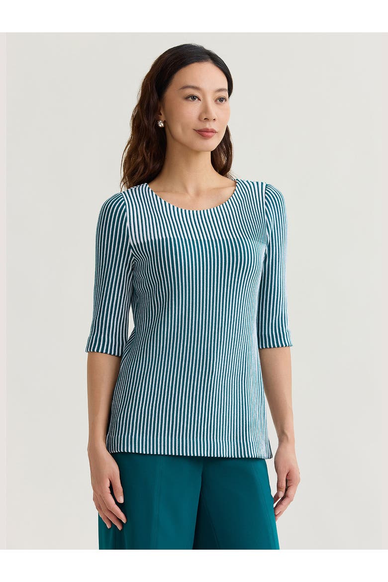 Linear Stripe Soft Knit Tunic, Alternate, color, Spruce/White