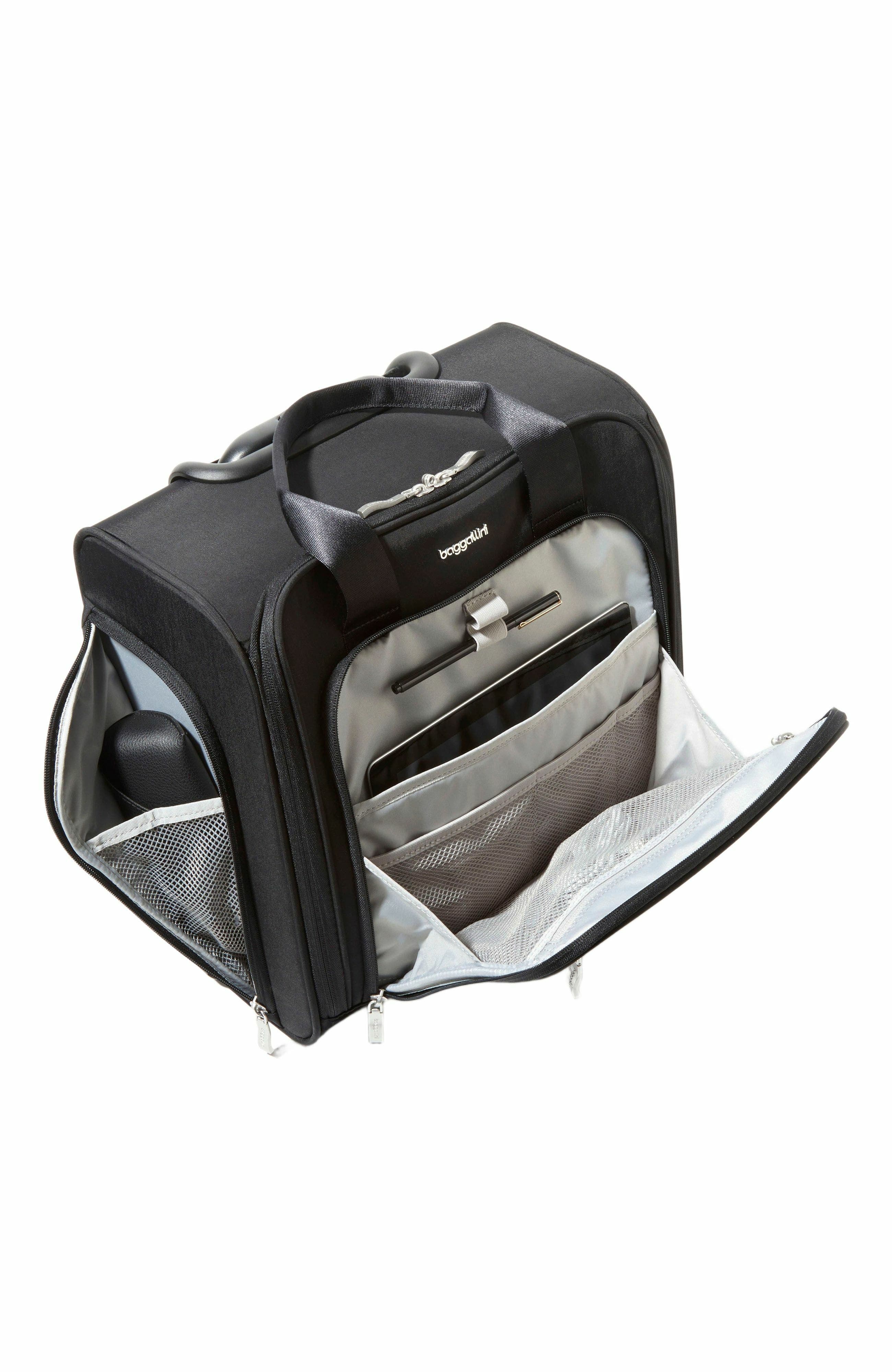 BAGGALLINI 2 Wheel Underseater Carry-On Suitcase, Alternate, color, Black