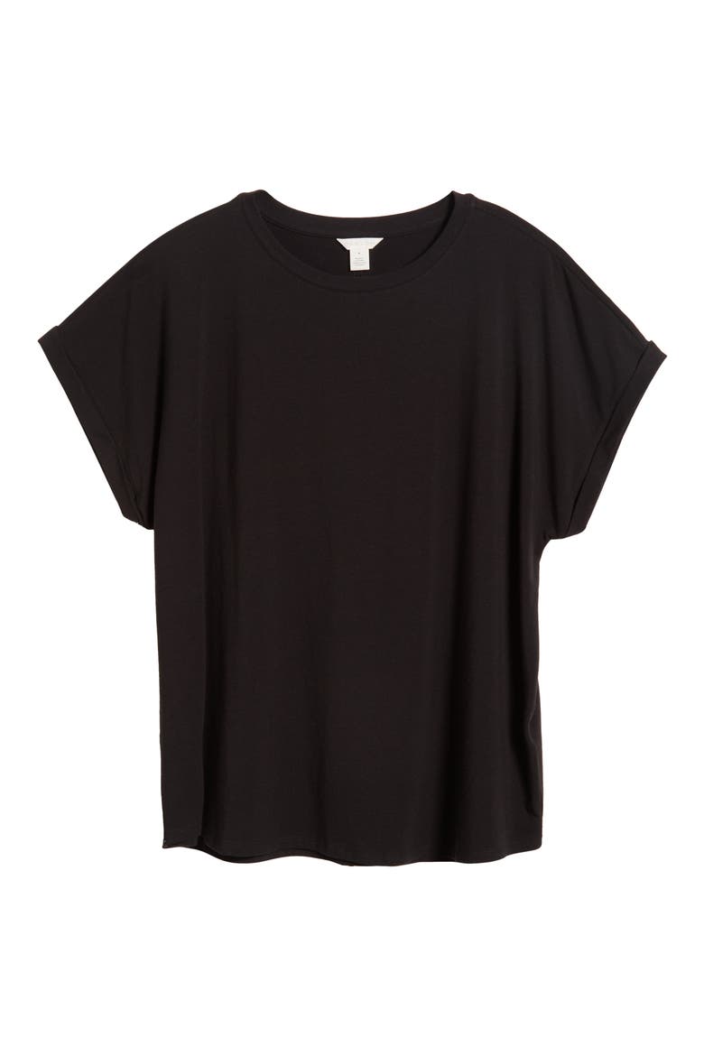 Cuff Sleeve T-Shirt, Alternate, color, BLACK