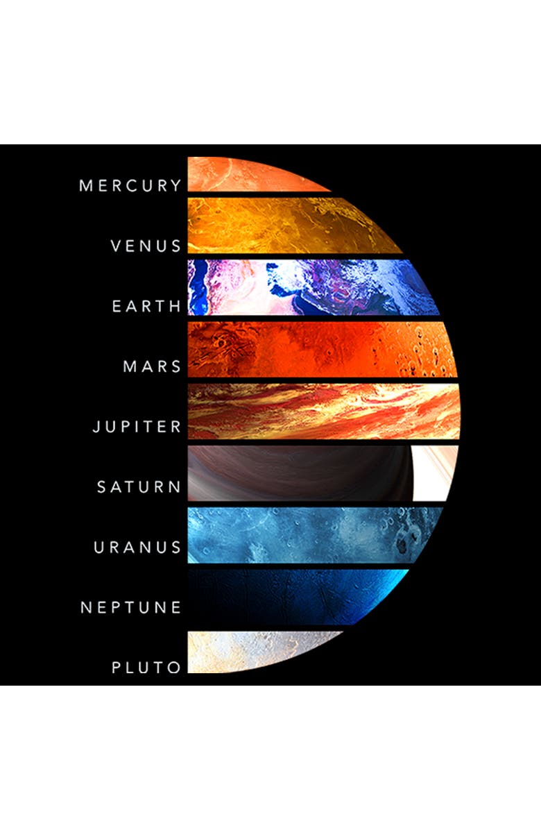 Lost Gods Boy's Lost Gods Solar System Planet Terrain  Graphic T-Shirt, Alternate, color, Black