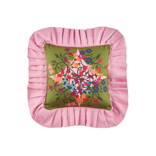 Sophie Williamson Design Ruffled Pillow Cover In Multi
