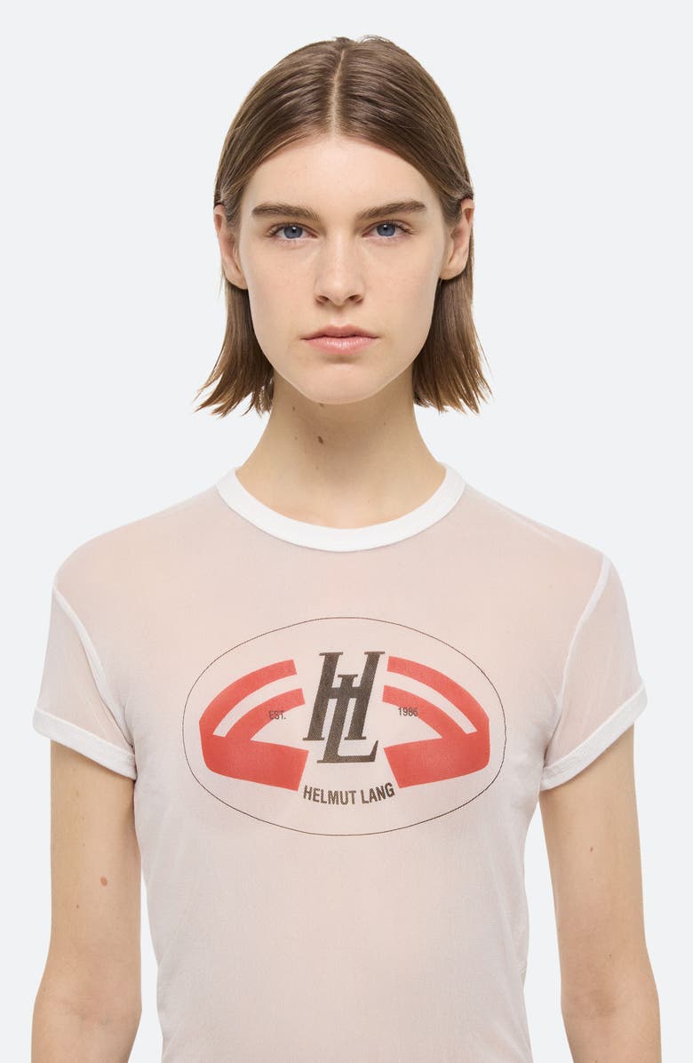 Helmut Lang Slim Fit Sheer Mesh Graphic T-Shirt, Alternate, color, 