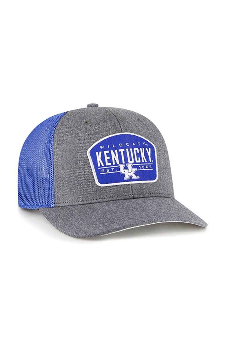 '47 Men's '47  Charcoal Kentucky Wildcats Slate Trucker Snapback Hat, Alternate, color, 