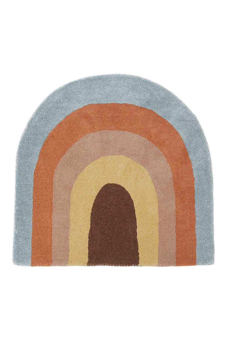 Rainbow Wool & Cotton Rug, Main, color, MULTI