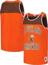 Mitchell & Ness Men's Mitchell & Ness Orange/Brown Cleveland Browns  Heritage Colorblock Tank Top