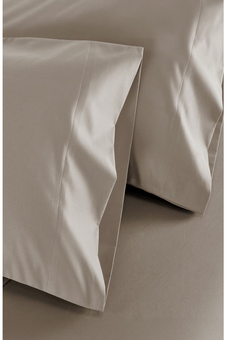 Set of 2 Pillowcases - Signature Comfort 100% Egyptian Cotton Percale, Alternate, color, Mushroom Taupe
