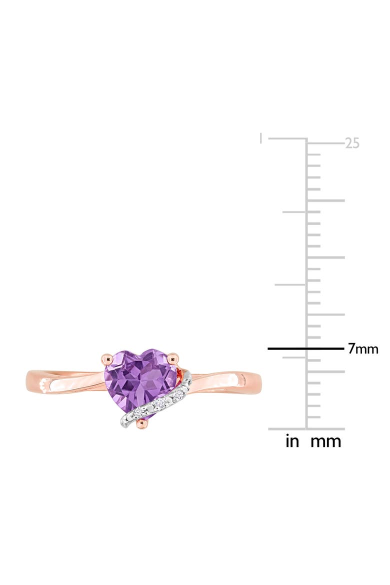 Heart Amethyst & Diamond Ring - 0.009ct., Alternate, color, PURPLE