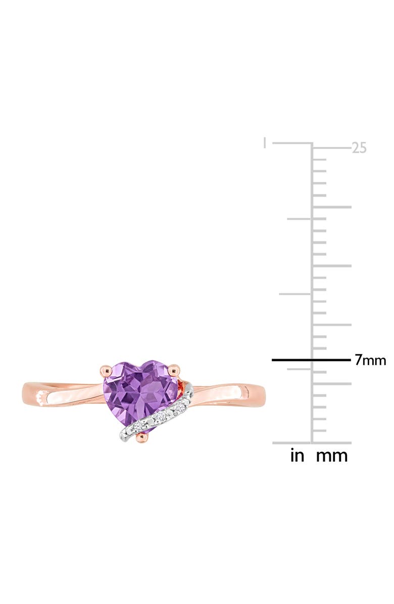 DELMAR Heart Amethyst & Diamond Ring - 0.009ct., Alternate, color, Purple