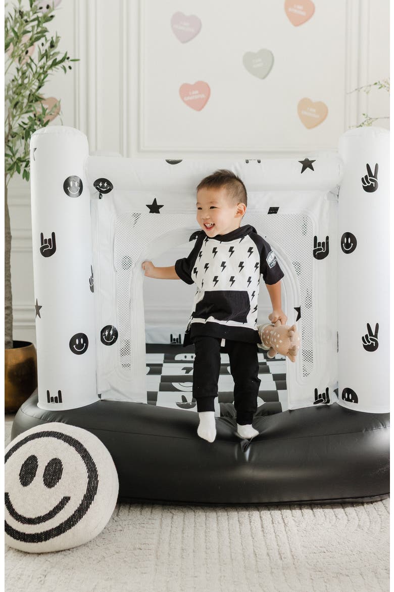 Mini Cordless Indoor Magic Bounce House, Alternate, color, Monochrome Smiley