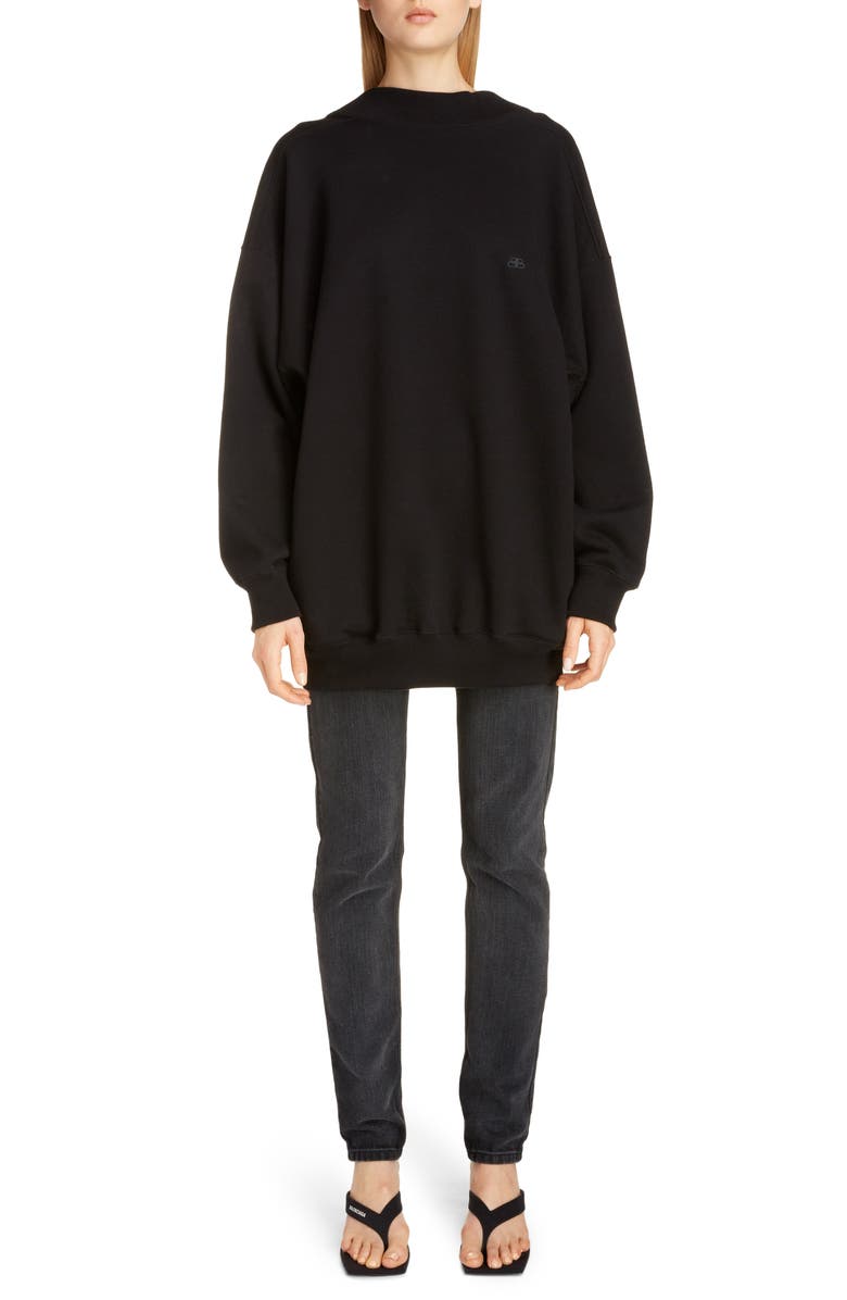 Balenciaga Wide Neck Sweatshirt, Alternate, color,