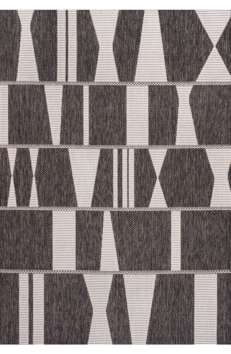 JONATHAN Y Odette Modern Geometric Abstract Two-Tone Indoor/Outdoor Area Rug, Main, color, Black/Cream