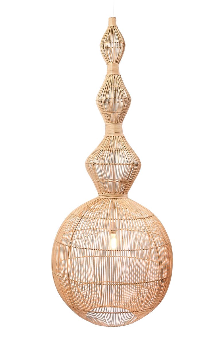 The Artisan & Company Serene Rattan Pendant Ceiling Light 62"H x 22"D, Main, color, 