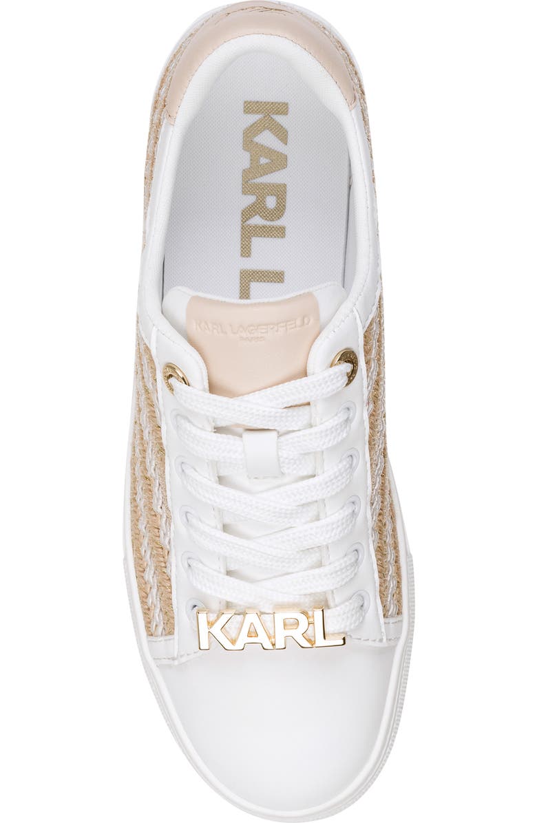 KARL LAGERFELD PARIS Cate Sneaker, Alternate, color, Natural/ Bright White