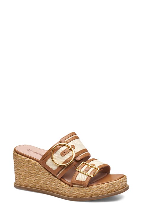 Mallory Double Buckle Platform Wedge Sandal (Women)