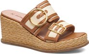 Johnston & Murphy Mallory Double Buckle Platform Wedge Sandal
